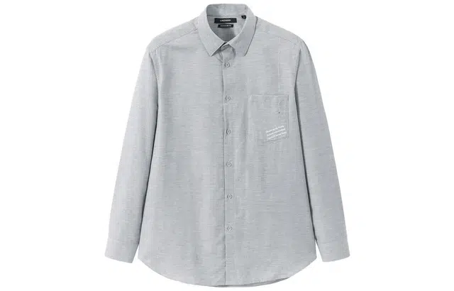 安正 条纹单排扣透气长袖衬衫 男款