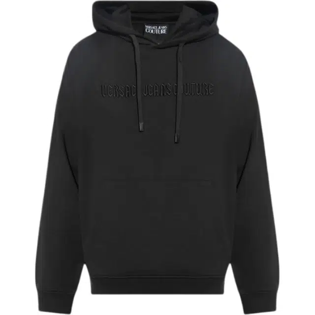 Versace Jeans Couture Letter Print Hoodie Black
