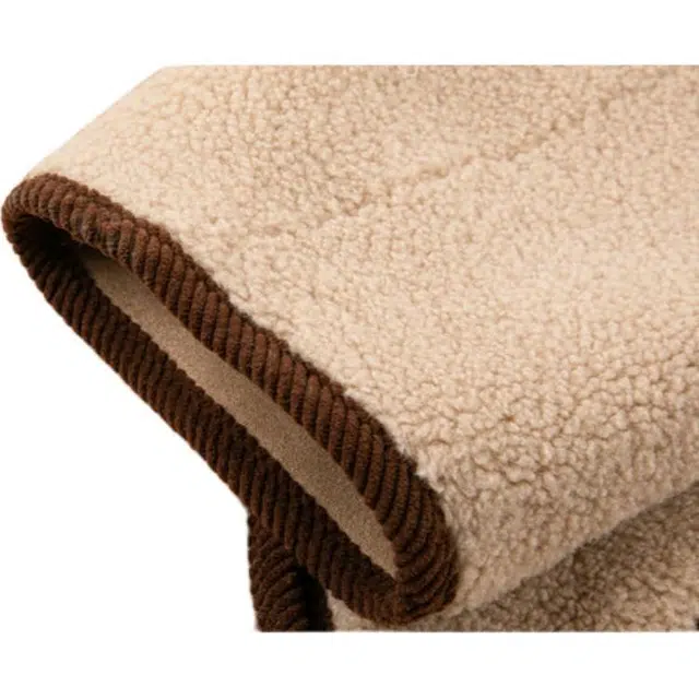 沫晗依美 撞色拼接休闲仿皮毛一体夹克 女款 杏色