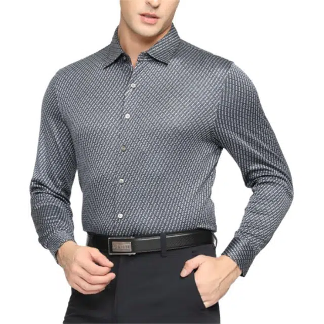 佛朗尼·齐拉 时尚休闲单排扣百搭长袖衬衫 男款 黑色