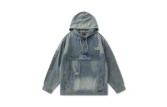 LAMLICKA Denim Hoodie Blue