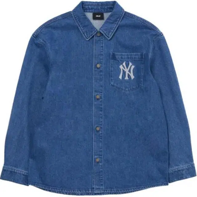MLB Denim Coopers Mega Logo New York Yankees Denim Shirts Logo