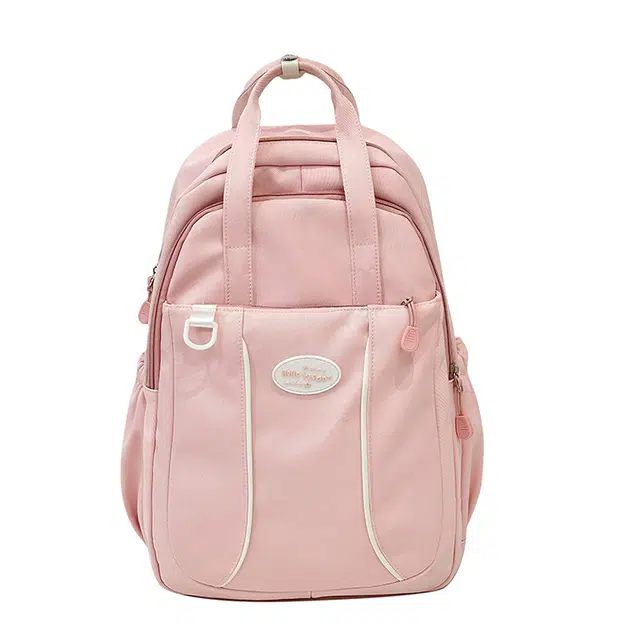 笛贝嘉 韩版清新简约森系设计感手提学生书包 尼龙 双肩包 常规 男女同款情侣款 多色