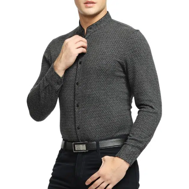 佛朗尼·齐拉 柔软亲肤舒适长袖衬衫 男款 深灰色