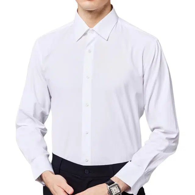 佛朗尼·齐拉 舒适商务简约通勤长袖衬衫 男款 白色