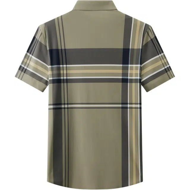 爱登堡 轻奢商务休闲通勤正装简约穿搭翻领短袖衬衫 男款