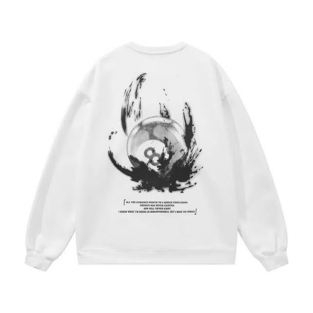 三体 宇宙将为你闪烁系列 美式复古简约字母印花宽松休闲百搭圆领套头长袖卫衣 男女同款