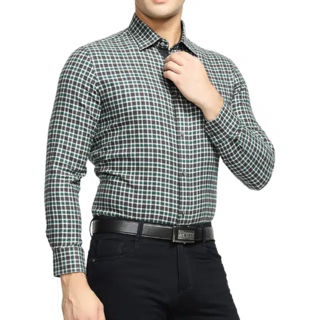 佛朗尼·齐拉 百搭时尚舒适长袖衬衫 男款 绿色