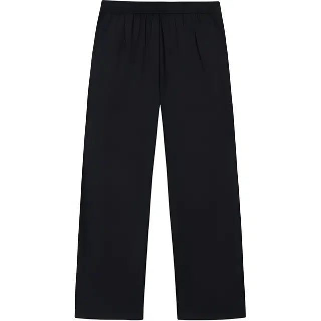 超级安踏 纯色中腰舒适百搭透气直筒休闲裤 女款 基础黑