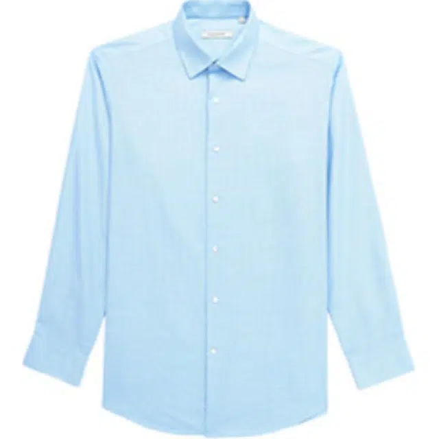 佛朗尼·齐拉 翻领休闲纯色长袖衬衫 男款 蓝色