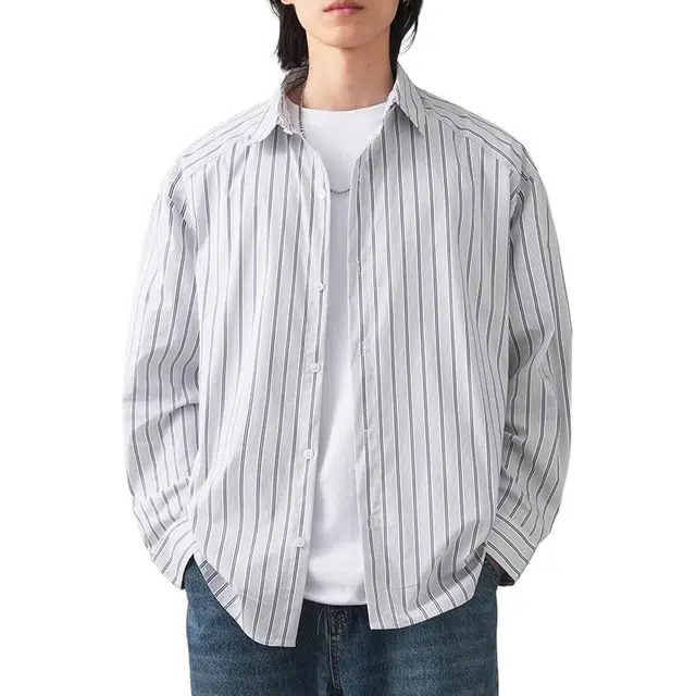 杜克恩 美式高级感百搭通勤休闲长袖衬衫 男女同款