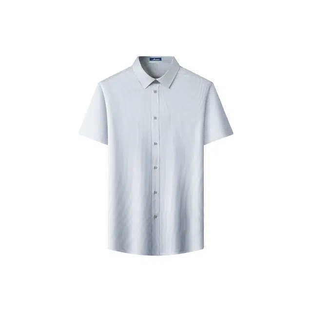 富铤 莫代尔 干爽透气商务条纹短袖弹力易打理衬衣衬衫 男款