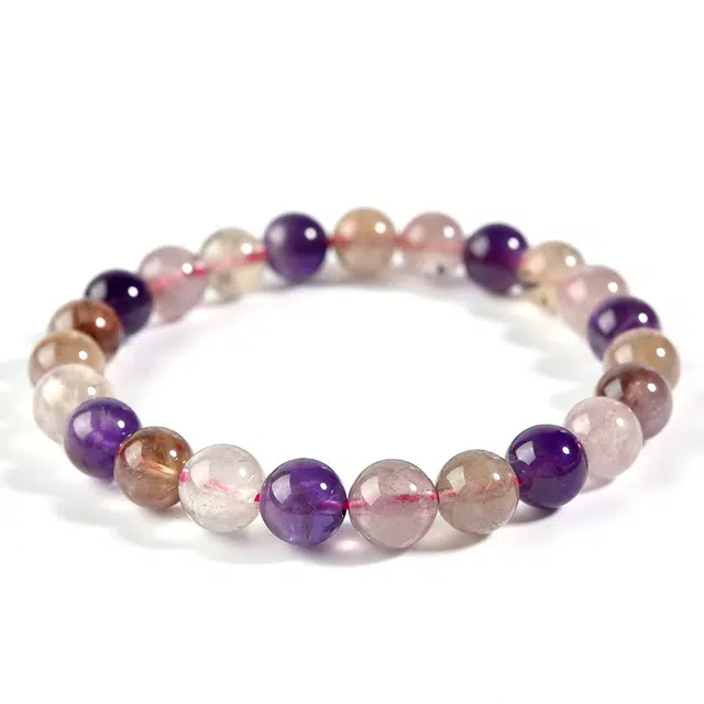 【做个富婆】 灵菲 极光超七紫水晶 新中式小众佛珠文玩盘玩 靓丽招财转运福气饰品#好运 水晶 玉石手串 女款