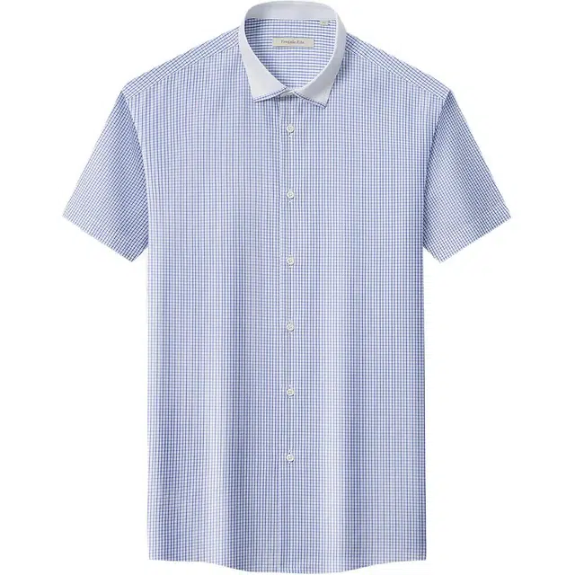 佛朗尼·齐拉 舒适经典格纹翻领短袖衬衫 男款