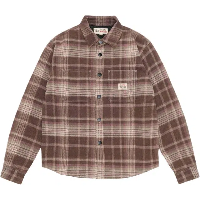 Stussy FW24 HEAVY WASHED PLAID SHIRT logo