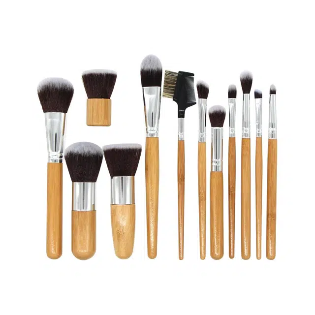 米甜兔  竹子柄化妆刷套装 柔软亲肤 十二件套