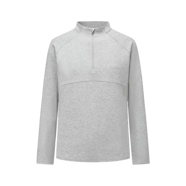 新奇天 纯色运动户外休闲半高领插肩宽松套头卫衣 男款 冷墙灰