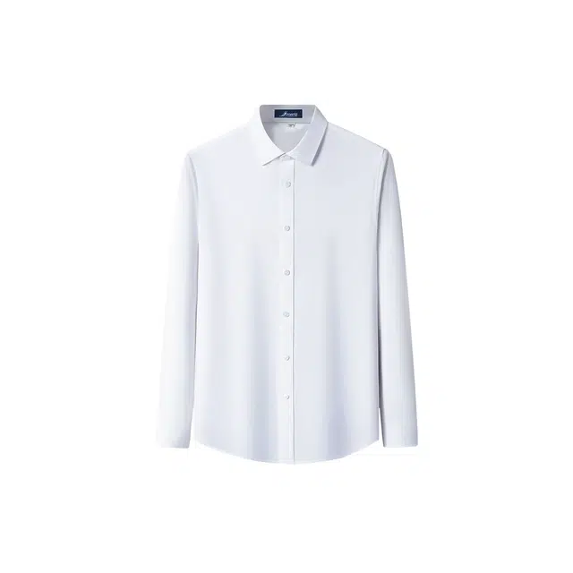 富铤 纯色基础款舒适柔软休闲百搭宽松长袖衬衫 男款