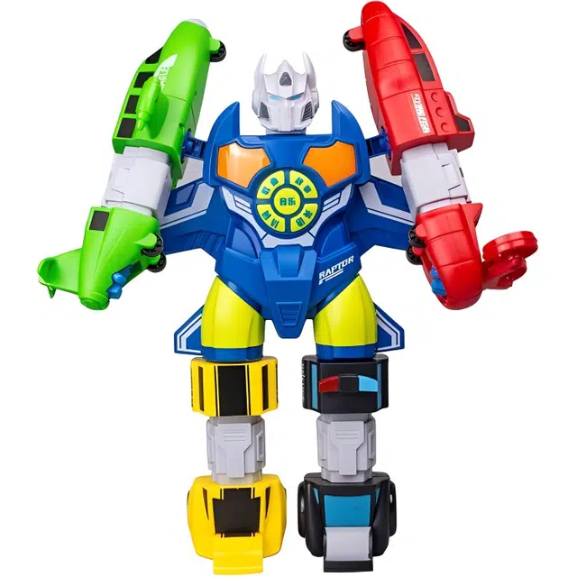 蒙柯 六合体磁力拼接 工程车 金刚机器人 拼装变形故事机 早教益智玩具