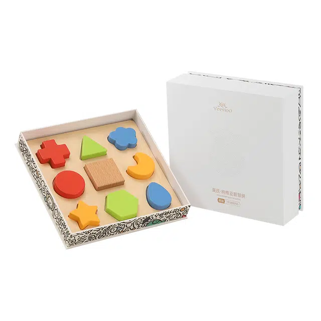 英氏 木质积木 大颗粒立体拼图 早教益智玩具