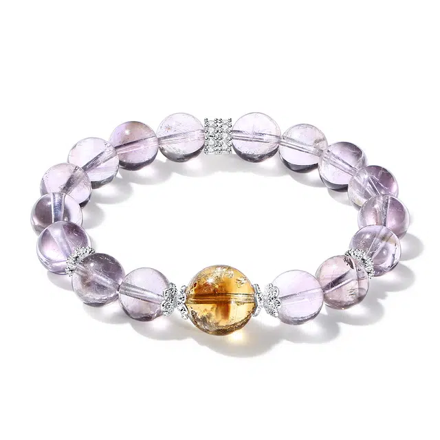 【已过香】 普陀山文创 新中式九紫离火招财暴富轻奢奶白晶聚好运旺事业#好运 紫水晶 手串 女款