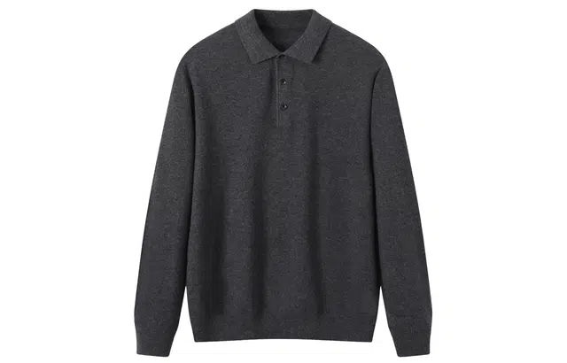 恒源祥 纯色翻领套头休闲羊毛衫毛衣 男款