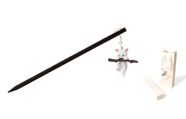 白卷 现代简约汉服盘发簪子 猫咪小众百搭丸子头发饰 发簪 女款