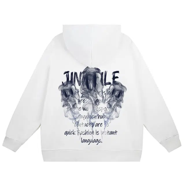 金贝勒 美式复古字母印花套头长袖卫衣 男女同款