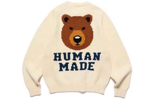 HUMAN MADE SS23 Bear Raglan Knit Sweater