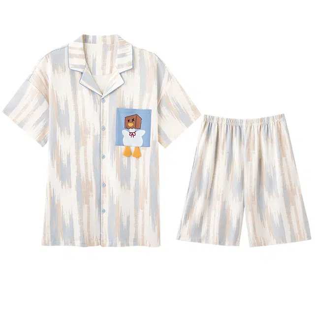 向薇 青少年休闲舒适可外穿家居服睡衣套装 男款 图片色