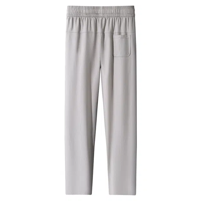 红豆 凉感透气亚麻舒适纯色宽松直筒轻商务日常百搭长裤西裤休闲裤 男款