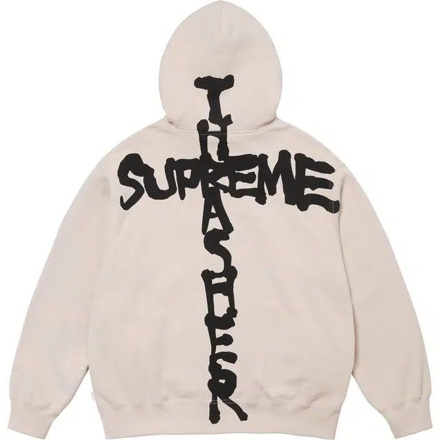 Supreme x THRASHER FW24 WEEK6 Zip Up Hooded Sweatshirt logo