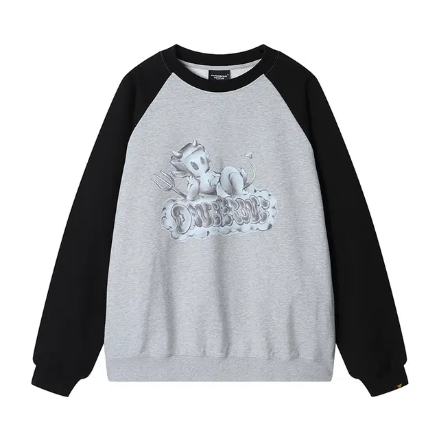 DANGEROUSPEOPLE Little Devil Series Pullover Raglan Sleeve Sweatshirt