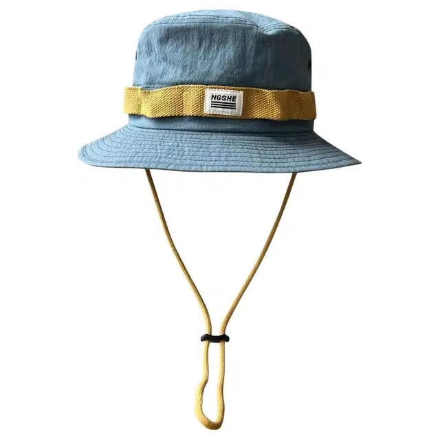 优莲茵 日系撞色复古夏季户外露营登山帽大檐太阳帽 可调节轻便百搭时尚透气 涤纶 渔夫帽 女款