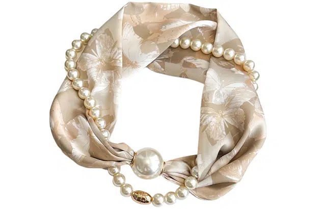 优幽兰 轻奢风高级感磁吸扣长条时尚百搭气质懒人搭配衬衫锁骨系 聚酯纤维 丝巾 女款