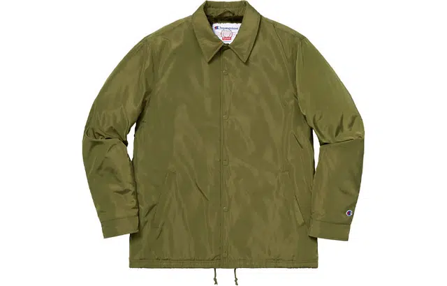 Supreme x Champion Coaches Jacket Olive