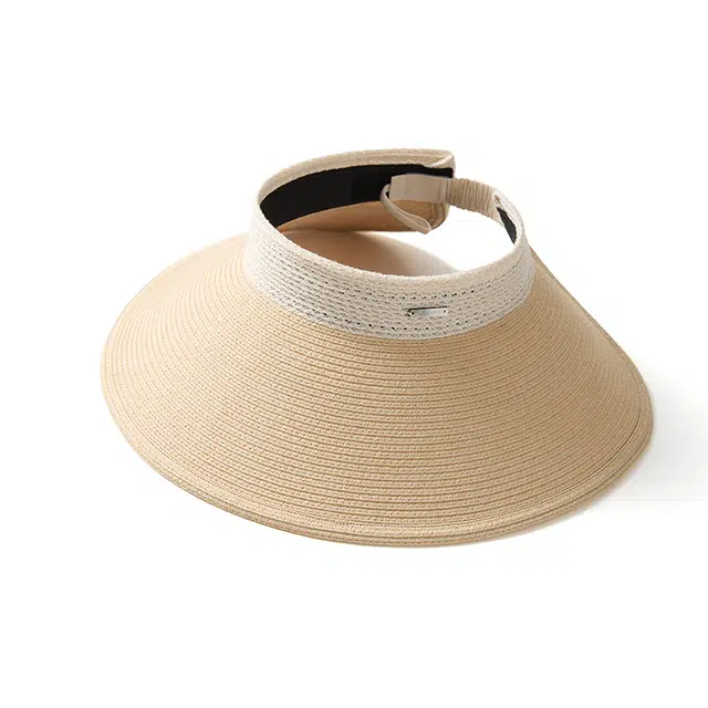 玖慕 大檐遮全脸可水洗空顶防紫外线太阳帽蛋卷草帽 聚酯纤维 防晒帽 女款