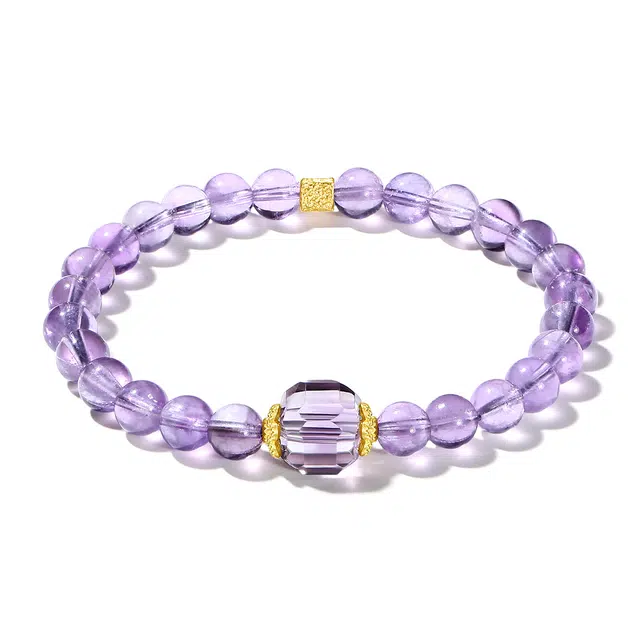 普陀山文创 紫气东来清冷新中式招财助运招福一帆风顺 高级感#好运 紫水晶 手串 女款