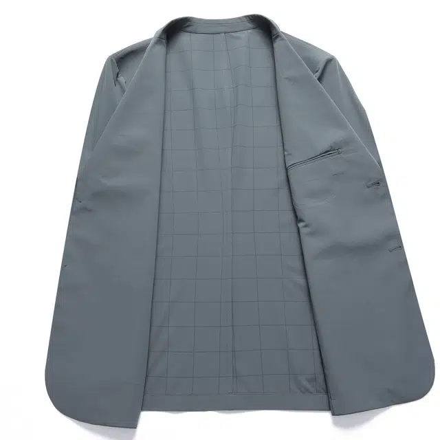 洛兹 绅士系列 商务正装礼服纯色简约百搭单排扣长袖西装 男款 浅灰色
