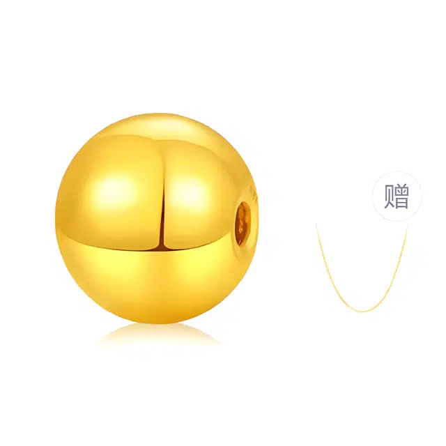 【吸金招财】 金嘉福 精致闪亮转运珠 小众圆润设计简约时尚百搭平安纳福 小金库增值储蓄收藏#好运 足金 一口价 金珠 女款