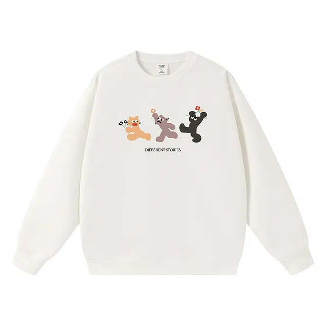 法文箱子 圆领宽松慵懒风长袖休闲卫衣 男款