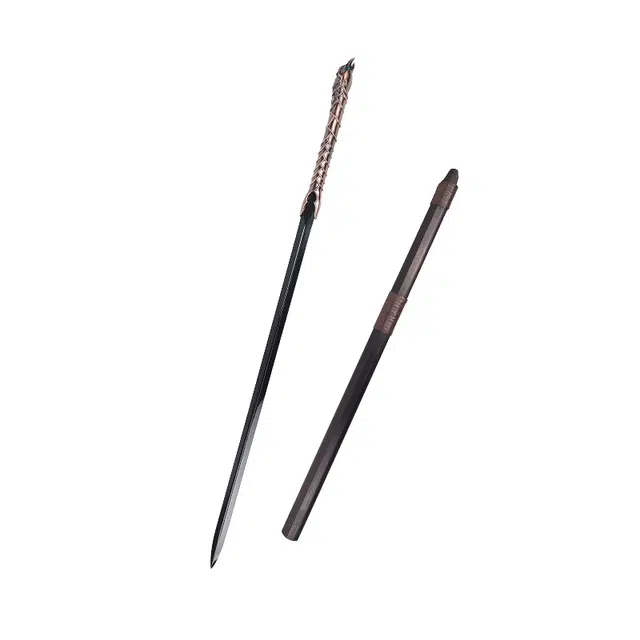 天字号 望舒剑 龙泉宝剑高锰钢烤色刃材锌合金装花梨木鞘收藏未开刃 成品模型