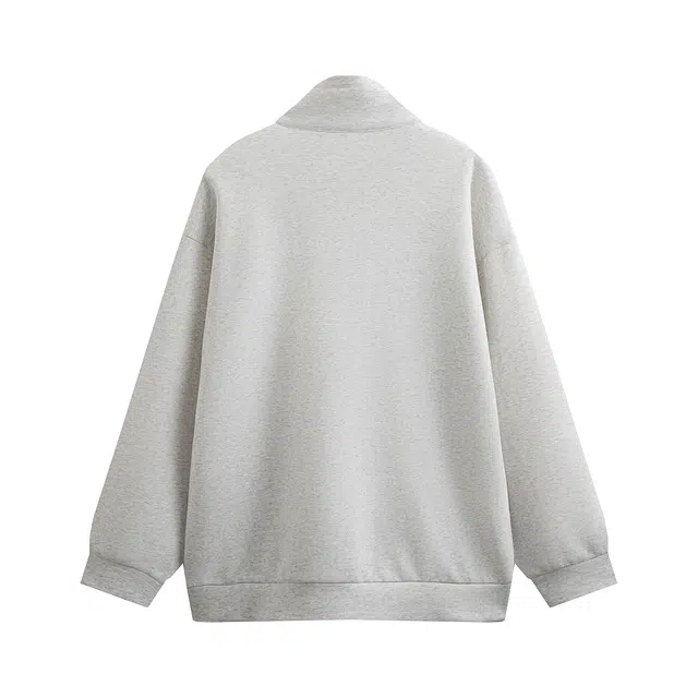 【dme】 休闲运动立领纯色卫衣 男女同款