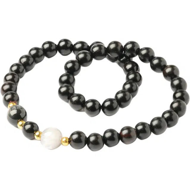 三檀小舍 新中式时来运转复古风节节高升考试考 研上岸转运纳福蒸蒸日上佛珠竹节招财平安#好运 黑檀 手串 男女同款情侣款