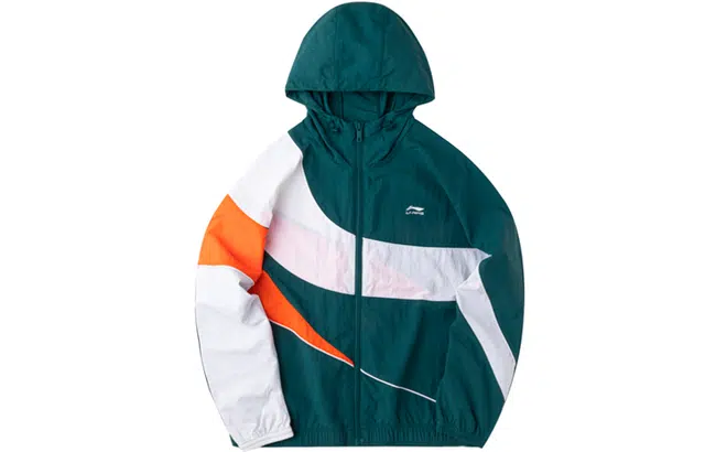 李宁 全拉链宽松运动连帽夹克外套 男款 海域蓝