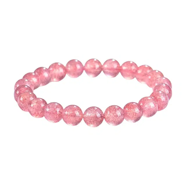 小银匠 【正缘桃花】桃花朵朵招桃花粉色晶石转运新中式国风气质百搭天然 粉水晶 手串 女款