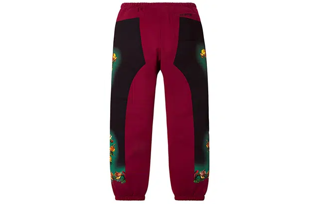 Supreme SS19 x Jean Paul Gaultier Floral Print Sweatpant Burgendy