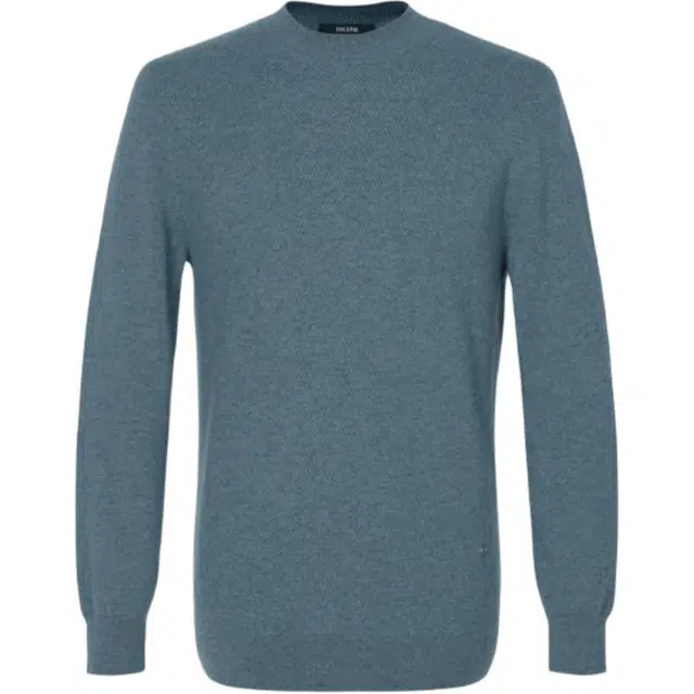 迪柯尼 纯色简约圆领修身保暖羊绒衫 男款 墨绿