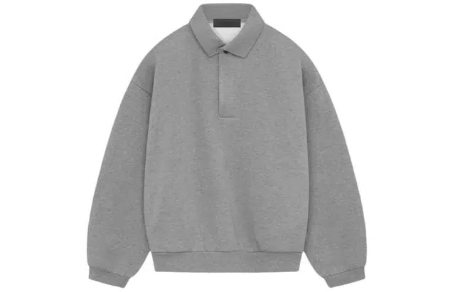Fear of God Essentials SS24 Longsleeve Polo Polo Dark Heather Oatmeal