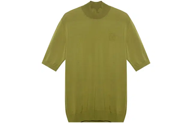 速写 半高领带标短袖套头针织衫 男女同款